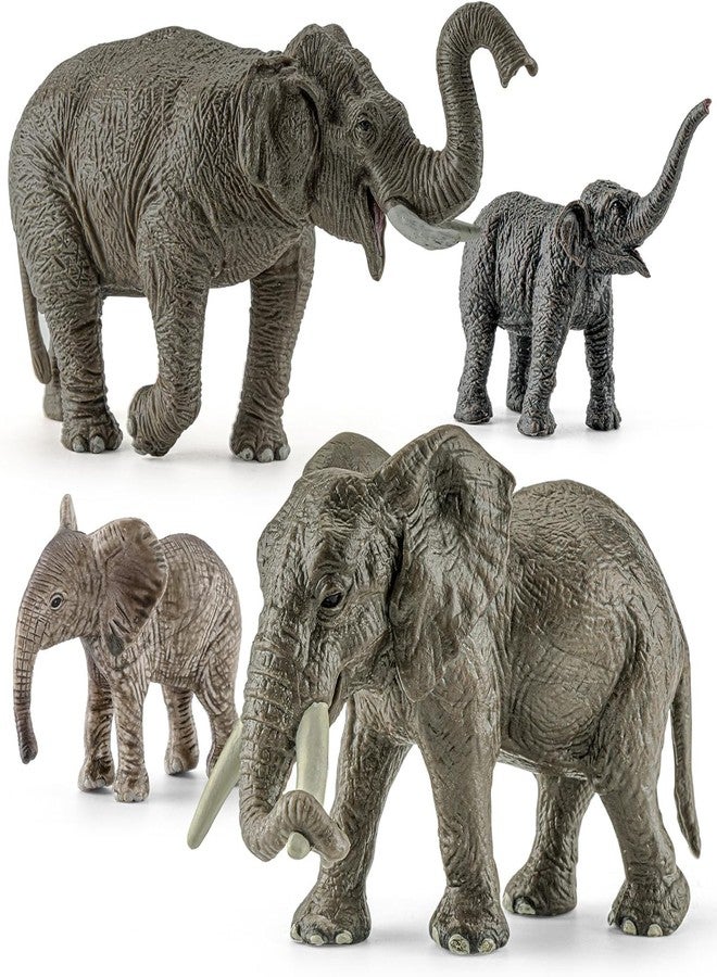 Mallexo Elephant Animal Toy for Kids | 4 PCS Realistic Safari Animals Toys Elephants Family Action Figurine Model Playset for Boys and Girls Birthday Gifts for Children Educational & Decoration Items - Image 1